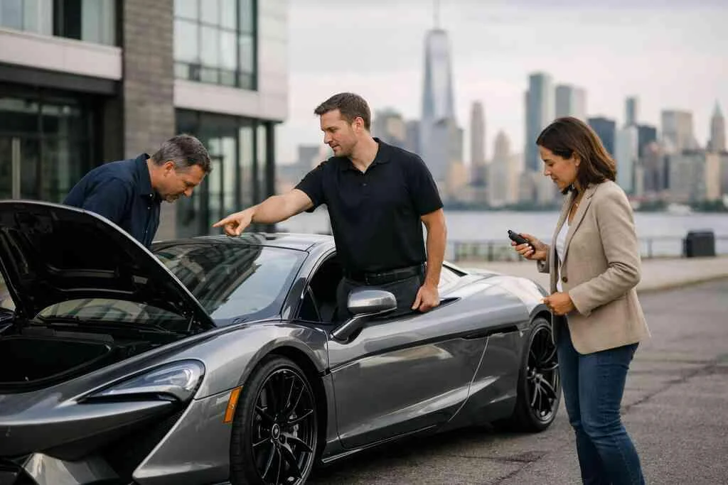 How a supercar behaves on Jersey City skyline drive routes and tight Hoboken waterfront rental streets — BluStreet Jerse