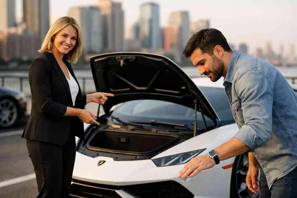 You should never wait until pickup to verify coverage. Insurance verification for a luxury rental should happen before t